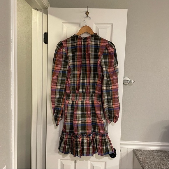 NEW Veronica Beard Destiny Dress in Olive Pink Plaid 2 - Picture 10 of 12